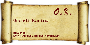 Orendi Karina névjegykártya